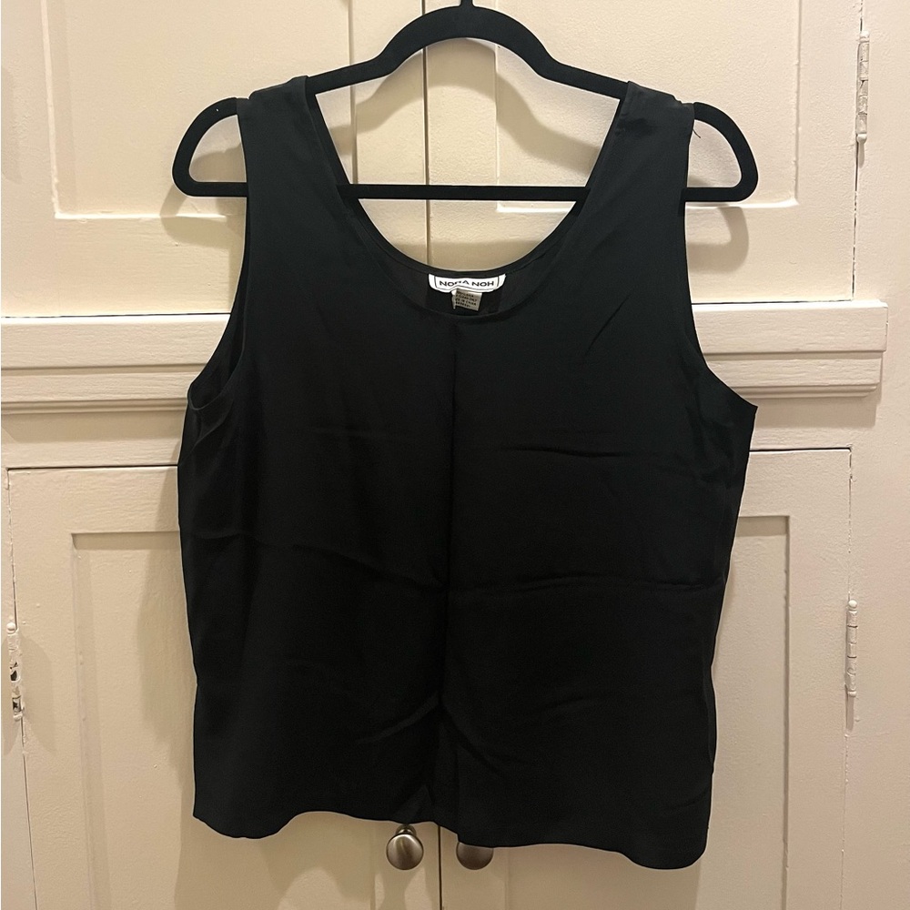 100% Silk Vintage Nora Noh Black Tank Top